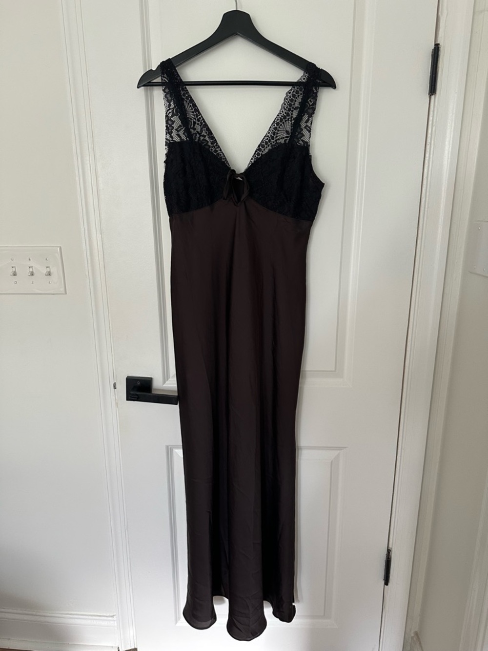 FREE PEOPLE Intimately FP Country Side Maxi Satin Slip Dress In Hot Fudge - Picture 2 of 5